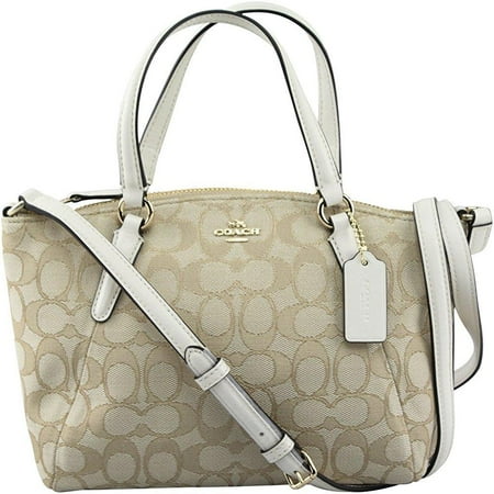 coach f57830 outline signature mini kelsey crossbody satchel bag light khaki/chalk