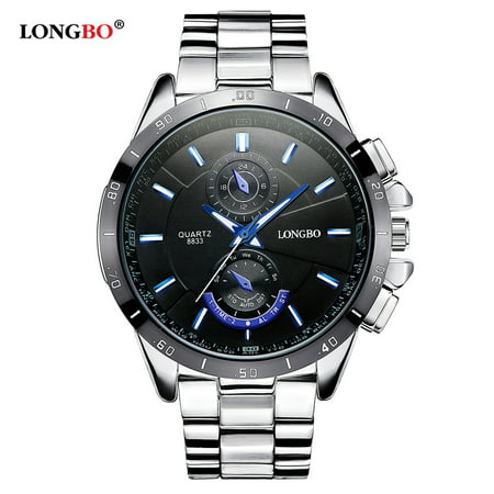 LONGBO Brand New Fashion Sports Wristwatch Luxury Quartz Watches Men Alloy Strap Watches Man Waterproof Military Watch