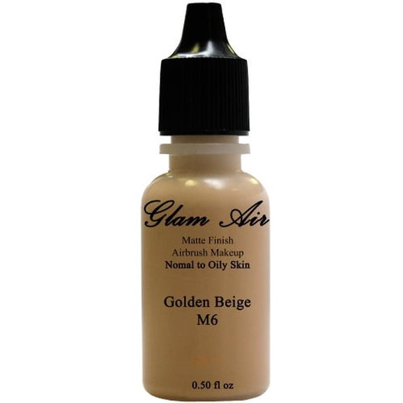 Glam Air Airbrush M6 Golden Beige Matte Foundation Water-based Makeup (994) (Ideal for Normal to Oily Skin) (0.50 oz)