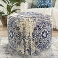 thumbnail image 4 of Pasargad Home Grandcanyon Cotton Jacquard Pouf Navy, 4 of 6