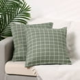 thumbnail image 1 of REGALWOVEN Set of 2 Plaid Throw Pillow Covers, Linen Decorative Cushion Cases Square Pillowcase for Couch Blanco 16" x 16", 1 of 5