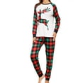 thumbnail image 2 of Family Matching Christmas Pajamas, Baby Romper/Elk Print Long Sleeve Tops and Plaid Pants Sleepwear Set, 2 of 10