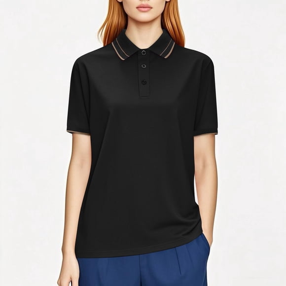 SYMOID Polo Unisexe à Manches Courtes pour Usage Décontracté et Extérieur, Noir, Taille 4TG
