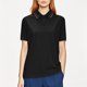 thumbnail image 2 of Negro Camisa de Manga Corta Mujeres Sólido Deportes Solapa Camisa Seca, Unisex Manga Corta Ropa de Trabajo Superior para Ocasional, 2 of 8