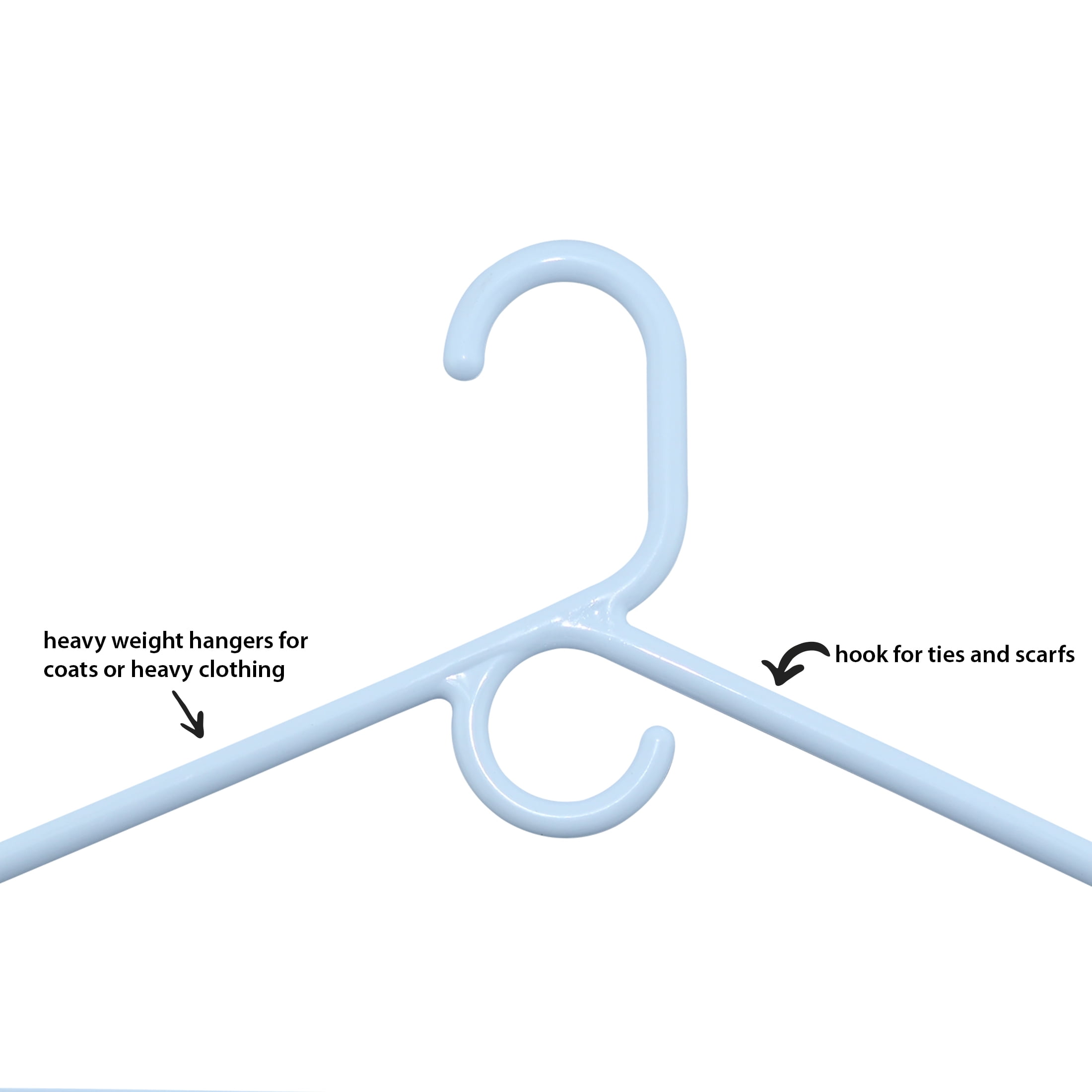 Mainstays Heavyweight Plastic Clothes Hangers, White, 9 Count, Strong Support for Coats & Suits