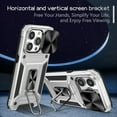 thumbnail image 5 of K-Lion for iPhone 12 Rugged Case, Heavy Duty Slide Camera Lens Military Grade Drop Protection Case Magnetic Ring Holder Stand Shockproof Case Cover for iPhone 12,Silver, 5 of 9