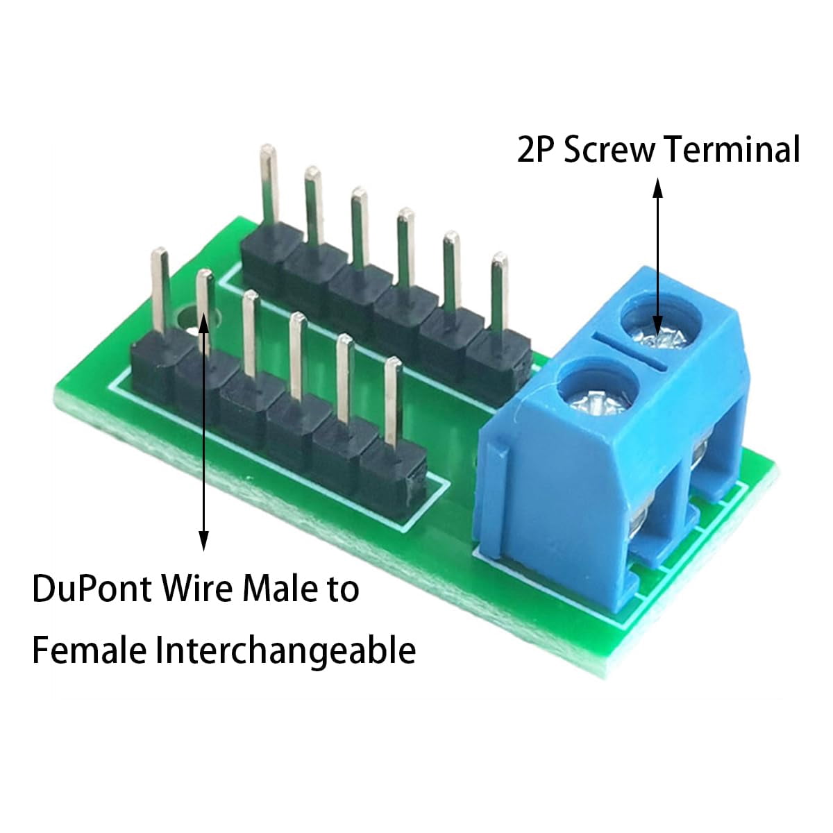 10 pieces of 26 position terminal block distribution module, 2 pin screw terminal to 2.54 pitch DuPont connector, for safe wiring - electronics, prototyping and projects