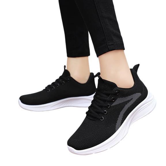 NexTorq Womens Orthopedic Bowling Shoes,Comfortable Wide Width Mesh Breathable Lightweight Athletic Slip on Sneakers Black 36