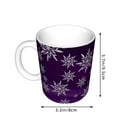thumbnail image 2 of Disketp Snowflake Gradient Purple Large Coffee Mug with Handle Tea Cup Novelty Coffee Cup for Men Women Office Work, 2 of 6