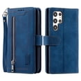 thumbnail image 2 of Dteck Wallet Case for Samsung Galaxy S24 Ultra, 9 Card Holder Slots Zipper Pocket Handbag Case Magnetic Closure Kickstand with Wrist Strap TPU Shockproof Flip Cover,Darkblue, 2 of 8