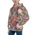 thumbnail image 2 of Fotbe Tropical Fruit Pattern Youth Pullover Hooded Sweatshirt, Boys Hoodie, Kangaroo Pocket Hoodie for Kids Girls -Large, 2 of 6