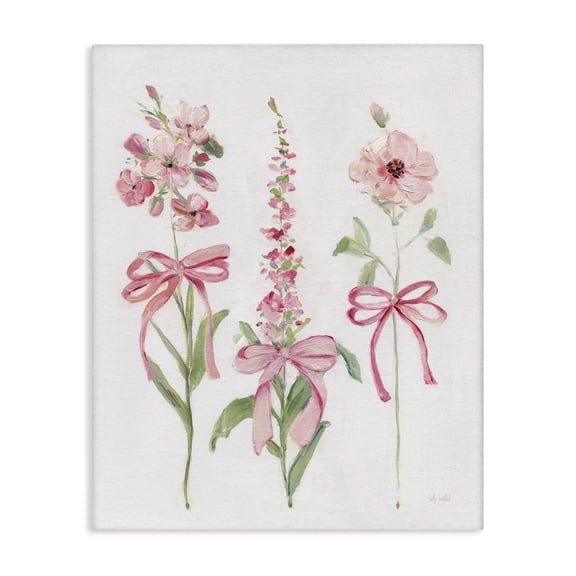 Stupell Industries Pink Cottage Floral Sprigs Floral Painting Wrapped Canvas Canvas Art Print Wall Art, 16 x 20