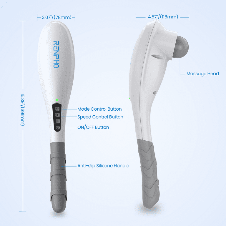  North American Health + Wellness Rechargeable Total Body  Massager - 6 Speeds, 4 Unique Heads, Multicolor : Health & Household