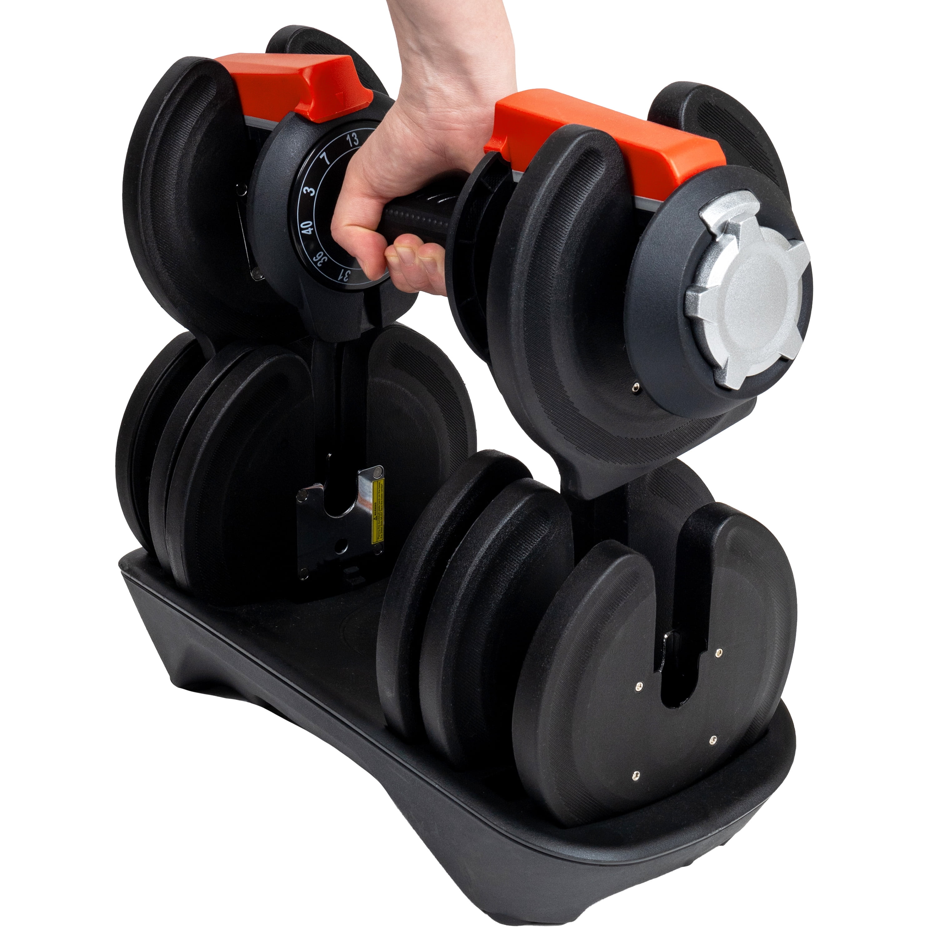 Body Sport Adjustable Dumbbells Set — 3 to 40 Lbs., 12 Weight Settings, Locking Safety Mechanism, Space-Saving Design for Home Gym