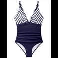 thumbnail image 2 of Traje de Baño de con Control de Abdomen para Mujer, Push Up, Cintura Alta. Azul y Rayas XXL, 2 of 9