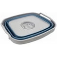 thumbnail image 7 of ANDYYOUTING 7.5L (2 Gal) Collapsible Dishpan w/ Drain Plug - Foldable Washing Basin, Portable, Space Saving Kitchen Storage (Grey/Blue), 7 of 7