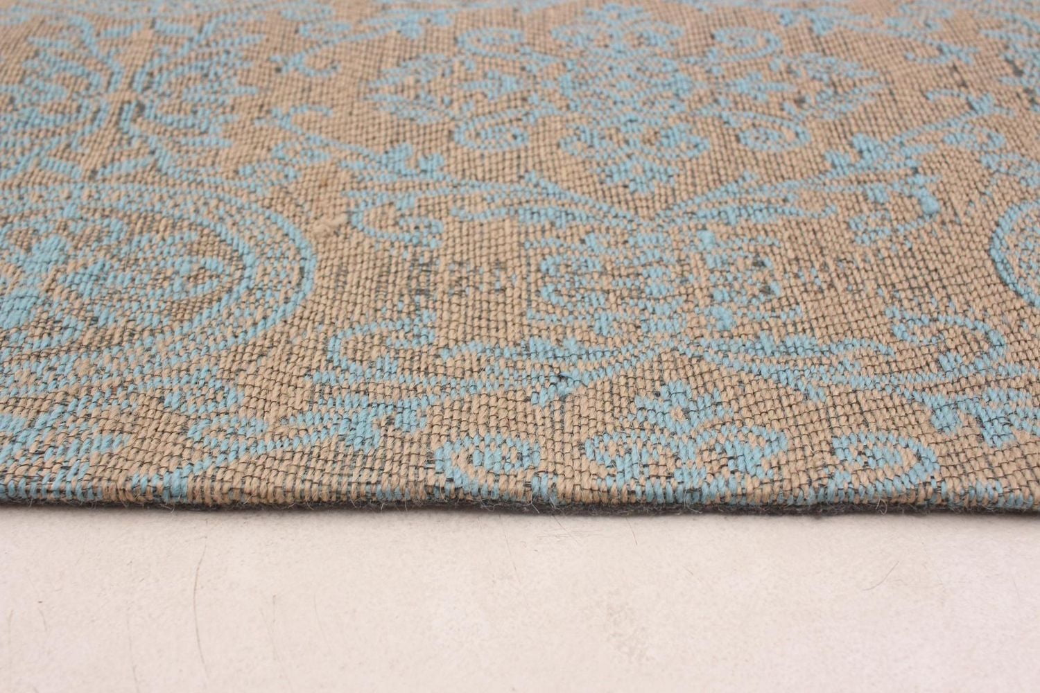 ECARPETGALLERY Tapis Fait à la Main pour Salon, Salle à Manger et Chambre à Coucher Contemporain Collection Collage 4'9" x 6'9" en Bleu