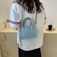 thumbnail image 2 of Bolso de mujer PU cuero patrón de piedra Satchel bolsos bandolera (azul claro), 2 of 2