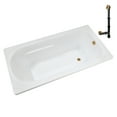 thumbnail image 4 of Streamline N-4300-742-BGL 66 in. x 34 in. Acrylic Soaking Drop-In Bathtub in Glossy White, With External Drain in Brushed Gold, 4 of 12