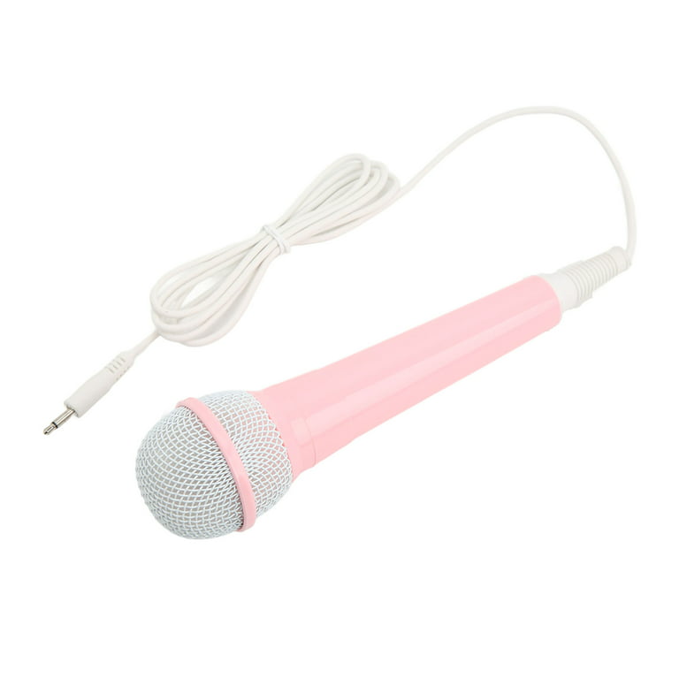 Child Singing Mic, Kids Wired Microphone Portable 3.5mm Plug Clear Sound  For Karaoke Pink,Blue