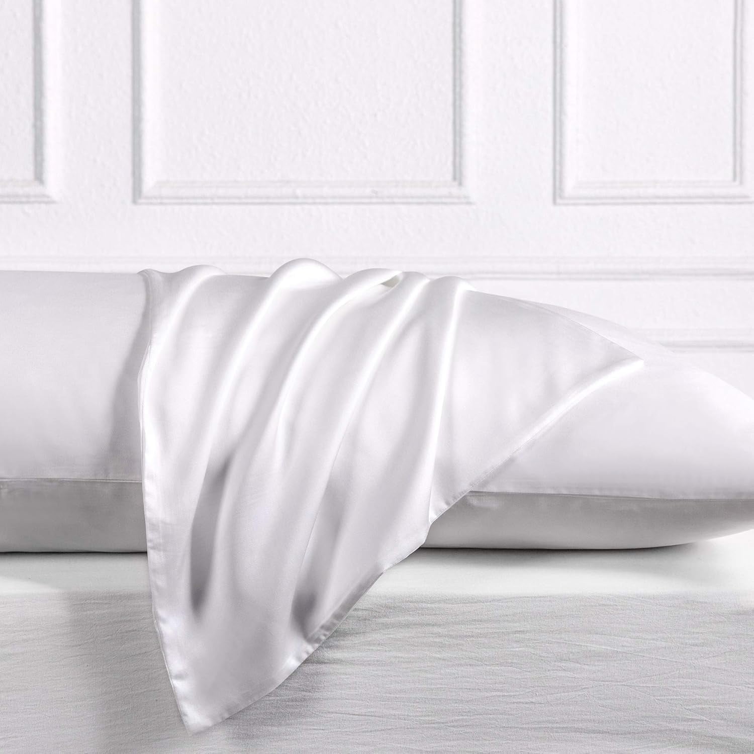Cotton Body Pillowcase, Moisture Absorbent and Breathable, Premium Hotel Body Pillow Cover for All Seasons, White