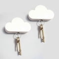 thumbnail image 1 of 2 Pack Adhesive Key Hanger Organizer Magnetic Key Holders White Cloud Key Ring Keychains Hooks Racks 4 Strong Magnets Decorative Wdi Man Jiaall Mount, 1 of 5