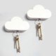 thumbnail image 1 of 2 Pack Adhesive Key Hanger Organizer Magnetic Key Holders White Cloud Key Ring Keychains Hooks Racks 4 Strong Magnets Decorative Wdi Man Jiaall Mount, 1 of 5