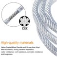 thumbnail image 3 of Kit para colgar cuerda de acero inoxidable, cable de acero inoxidable recubierto de nailon, tensor de cable de acero de PVC, para cuerda de tienda, tendedero, lámpara de araña para exteriores, jardín (30 m) esquí esquí Gafas de esquí, 3 of 5