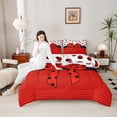 thumbnail image 4 of Manfei Cute Ladybird 2pcs Bedding Comforter Set,Red Bowknot Twin Comforter Sets,Polka Dots Breathable Bedding Set,Microfiber Cartoon Bedroom Decorative,Reversible, 4 of 8