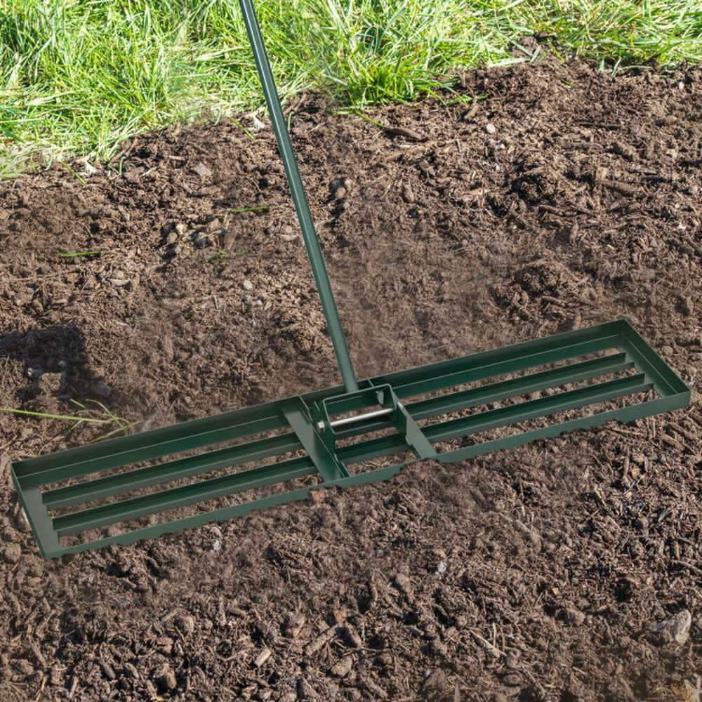 Demifill 46 x 10 Inch Lawn Leveling Rake for Outdoor as Patio, Garden, Backyard, Heavy Duty Lawn Level Tool for Soil, Green