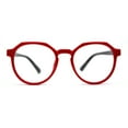 thumbnail image 3 of Kid Girls Flexible Rubber Geometric Keyhole Blue Light Filter Computer Glasses Red Black, 3 of 4