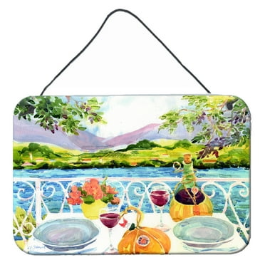 Carolines Treasures 6139DS812 Afternoon of Grape Delights Wine Wall or Door Hanging Prints  8x12 multicolor