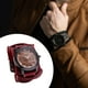 thumbnail image 2 of Reloj de pulsera para hombre, moderno, de banda ancha, versátil, estilo punk. Rojo, 2 of 9