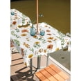 thumbnail image 2 of Outdoor Tablecloths with Umbrella Hole & Zipper, Yellow Spring Floral 60x60 Inch Square Tablecloths, Flowers Leaves Elegant Pastoral Waterproof Table Cloth, Patio/Pool/Picnic Table Covers, 2 of 8
