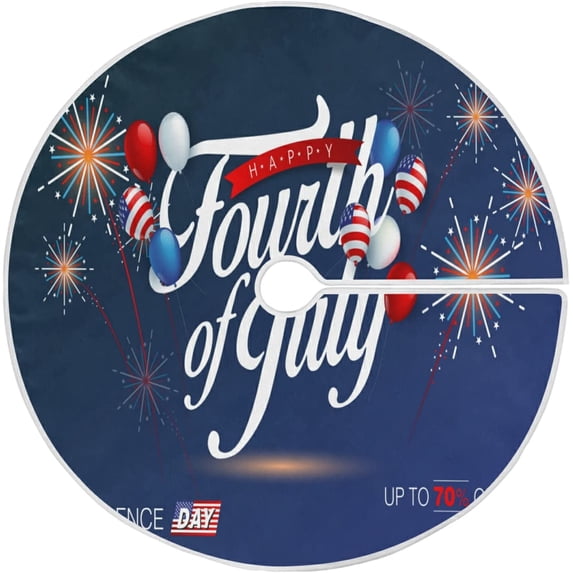 FMSHPON American Flag Tree Skirt Independence Day Xmas Christmas Tree Skirt Stand Mat for Holiday Party Decoration Indoor Outdoor 36 inches