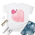 thumbnail image 1 of Meichang T-Shirts Graphiques pour Femmes T-Shirts de la Saint-Valentin Imprimé Cœur Manches Courtes Hauts Mignons Col Rond T-Shirts Décontractés de Vacances T-Shirts de la Saint-Valentin, 1 of 4
