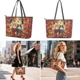 thumbnail image 2 of ZUXONGSY Cat Maple Butterfly Print Tote Bag with Portable Cosmetic Bags Purse for Women PU Leather Top Handle Satchel Set with Waterproof Travel Toiletry Bag Credit Card Holder Wallet for Workout, 2 of 4