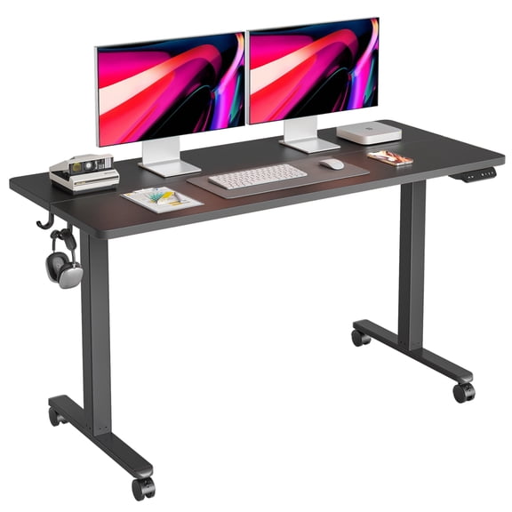 Cubiker 55 x 24 inch Standing Desk Height Adjustable Desk Home Office Electric Table, Black