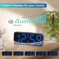 thumbnail image 3 of Peakeep Reloj despertador digital pequeño enchufable para dormitorio, mesita de noche, pequeño reloj eléctrico con pantalla de números grandes con batería de respaldo para mesa de escritorio, 6 atenua, 3 of 5