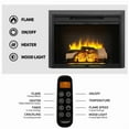 thumbnail image 3 of Edendirect 30 in. Ventless Electric Fireplace in Black with Fire Crackling Sound,Remote Control,Glass Door,Mesh Screen, 3 of 9