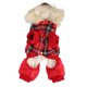 thumbnail image 1 of Dog Winter Coat Thicken Polyester and Fleece Padded Plaid Pet Warm Hooded Clothes for Small Dogs Red M, 1 of 1