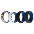 thumbnail image 1 of Juego de anillos de boda de silicona con cúpula doble de 8 mm - Azul de ROQ para hombres - Anillo de 4 x 10 mm, 1 of 1