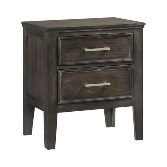 New Classic Furniture Andover Wood Nightstand with 2 Drawers in Nutmeg