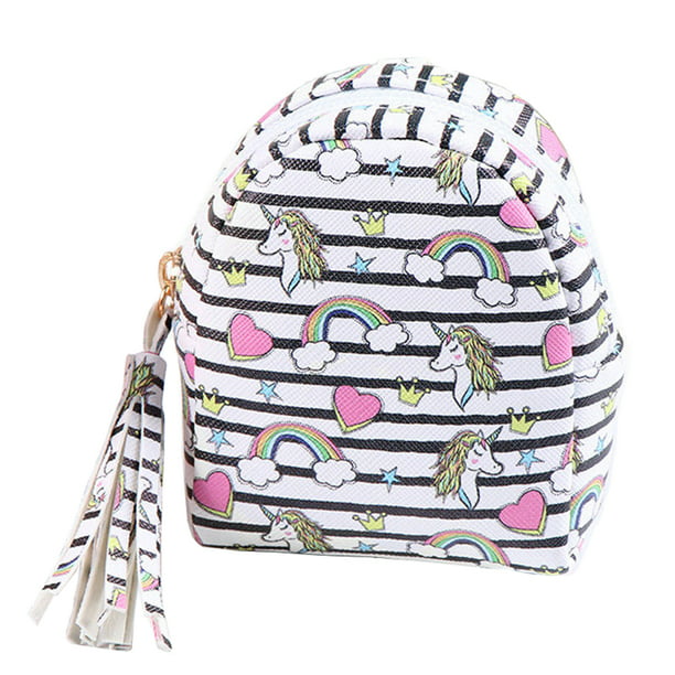 StylesILove - Unicorn Mini Coin Purse Zipper Bag Keychain Cute Wallet Pouch (Unicorn Rainbow ...