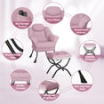 thumbnail image 4 of Rosa lazy reading chair con ottoman, armrests, y side pocket para small spaces - a moderno lounge armchair para your dormitorio, 4 of 9