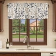 thumbnail image 6 of 2 Pack Valances for Window, Grey Brown Botanical Short Curtains for Kitchen Bedroom Living Room, Rustic Country Spring Floral Summer Leaf Rod Pocket Small Window Treatment Valance Drapes 42 x 18 Inch, 6 of 8
