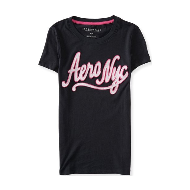 Aeropostale - Camiseta con adornos de neón para mujer, gris, extragrande