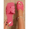 thumbnail image 1 of Women Snakeskin Embossed Braided Detail Flat Sandals, Elegant Summer Slide Sandals, 1 of 4