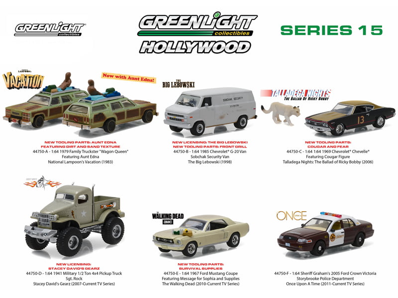 Hollywood Series Release 23 Set of 6 Cars 1/64 Diecast Models by Greenlight for sale online