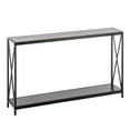 thumbnail image 6 of Gray Console Tables, 2 Tier Entryway Table with Shelves, Premium Sofa Table Entry Table with Solid Wood Top And Metal Leg, Hallway Long Side Table Wall Table for Dining Room Bedroom Living Room, J577, 6 of 16